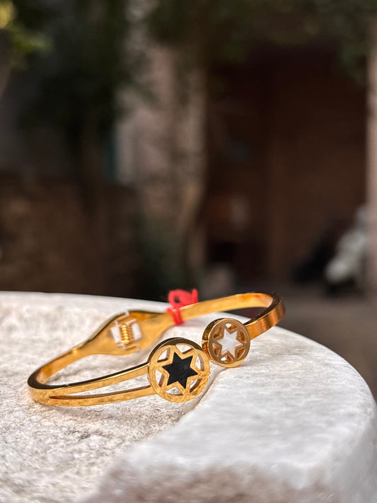 Gold Plated Dual Star Design Bracelet