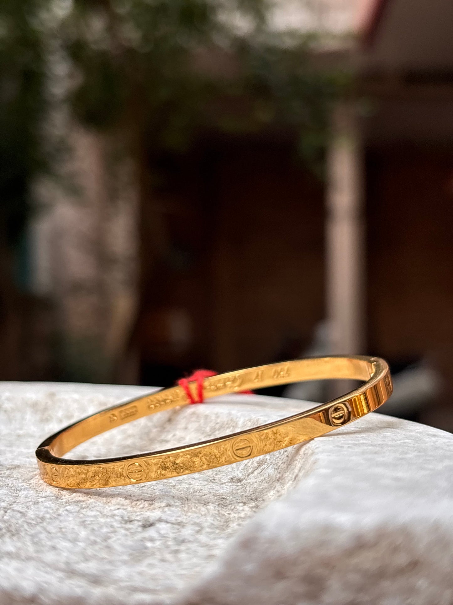 Gold Plated Screw Motif Classic Bracelet