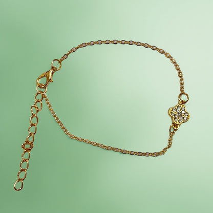 Golden Clover Charm Bracelet