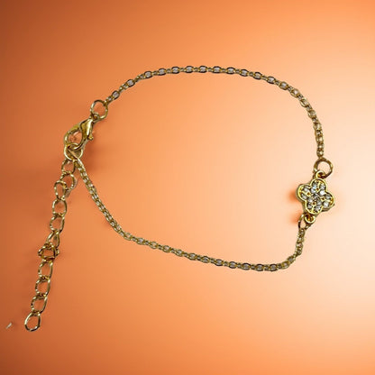 Golden Clover Charm Bracelet