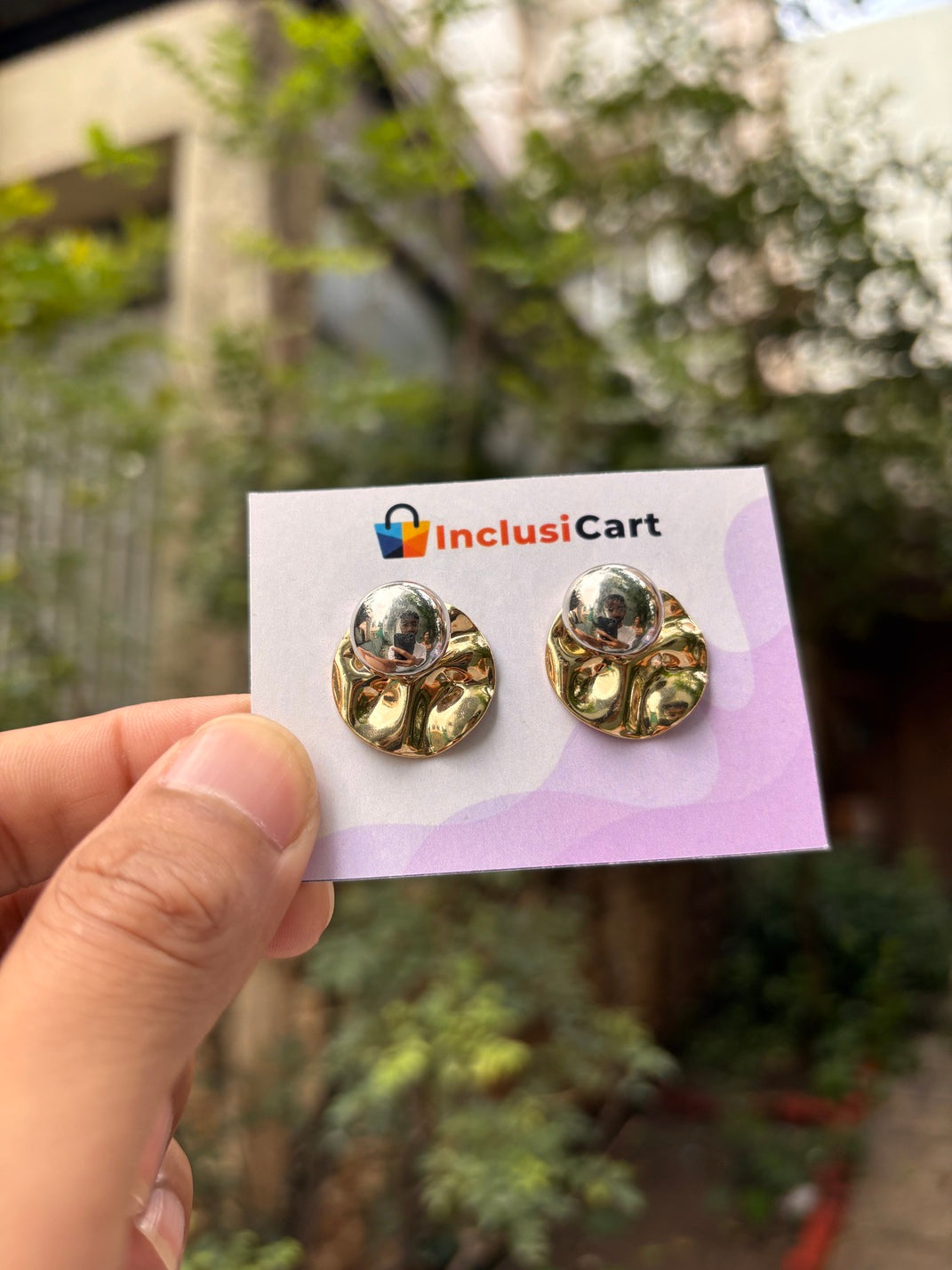 Golden Dome Twist Anti-Tarnish Stud Earrings