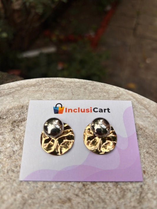 Golden Dome Twist Anti-Tarnish Stud Earrings