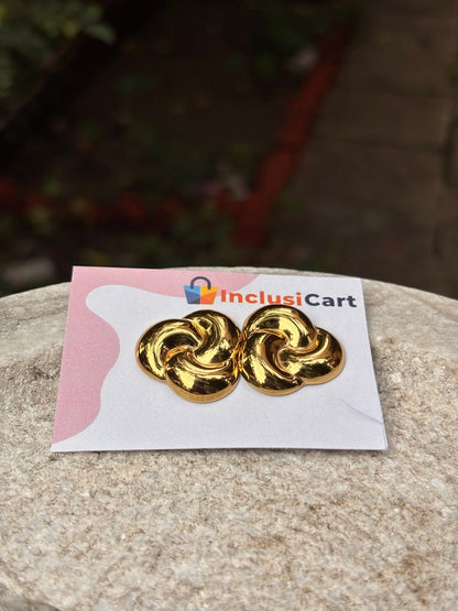 Golden Knot Design Anti Tarnish Earrings