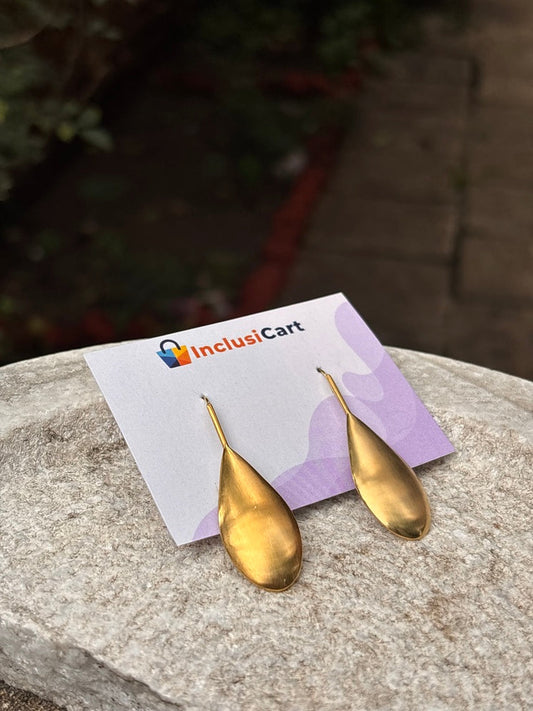 Golden Teardrop Anti-Tarnish Earrings