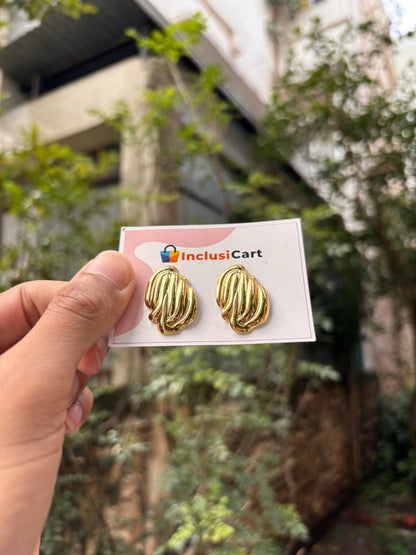Golden Wave Anti-Tarnish Earrings