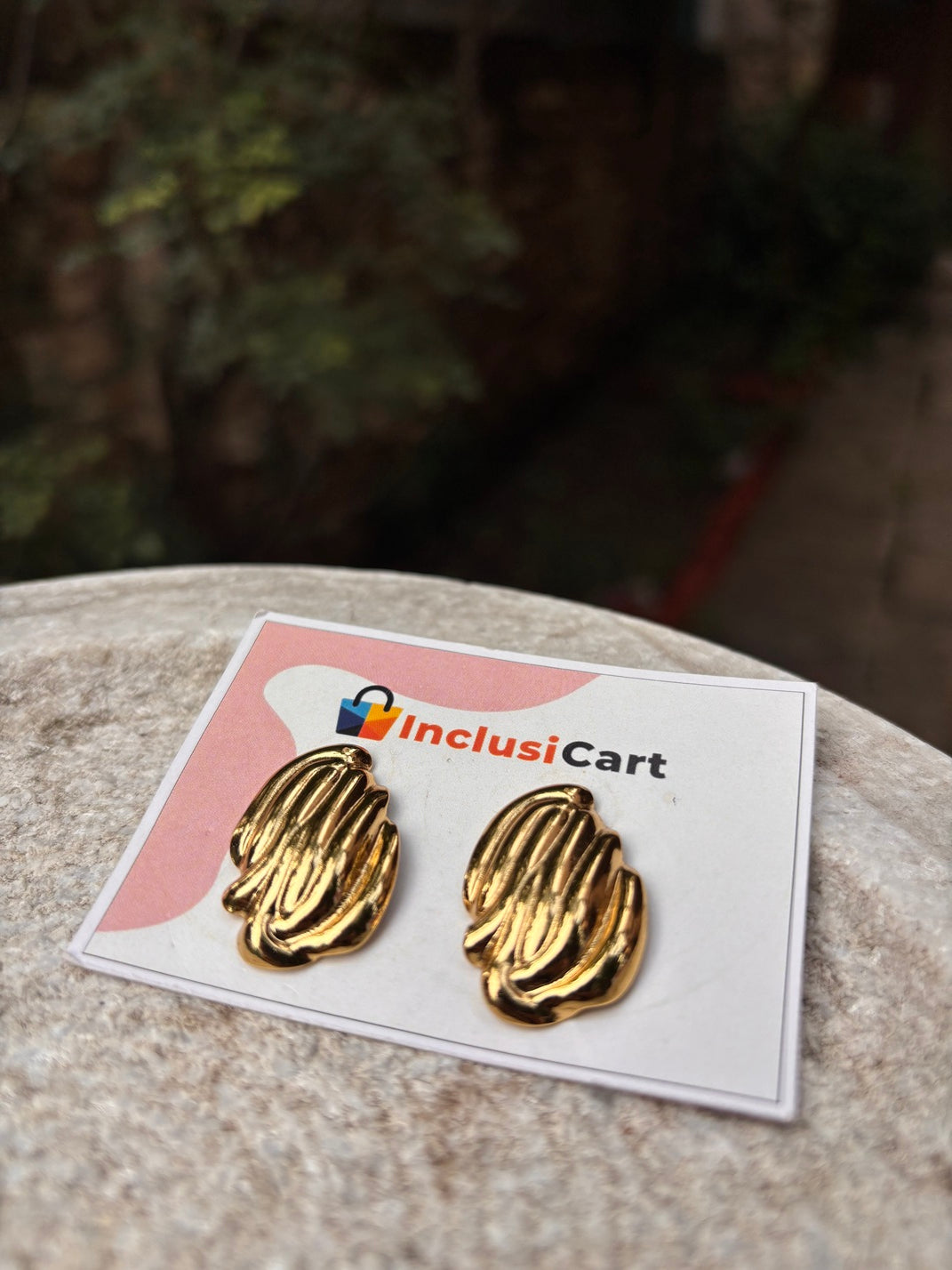 Golden Wave Anti-Tarnish Earrings