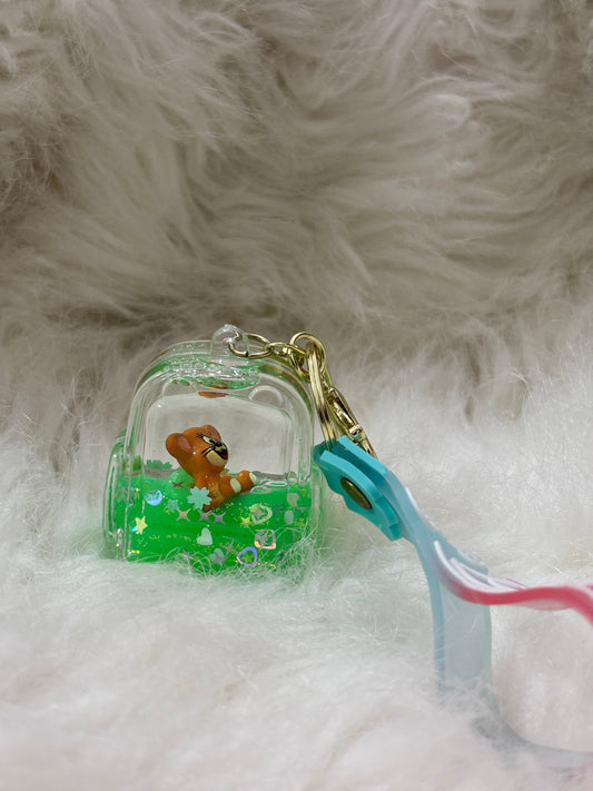 Green Liquid Bag Keychain