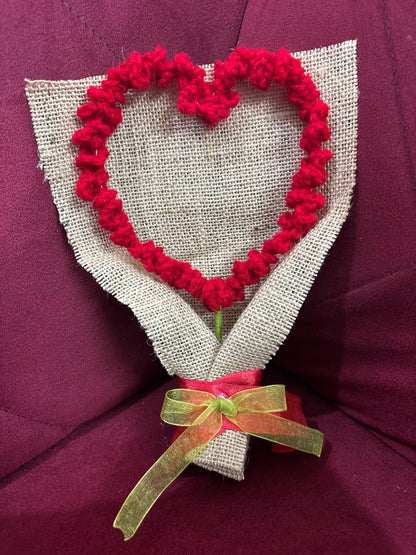 Valentine's Special | Crochet Red Heart Bouquet