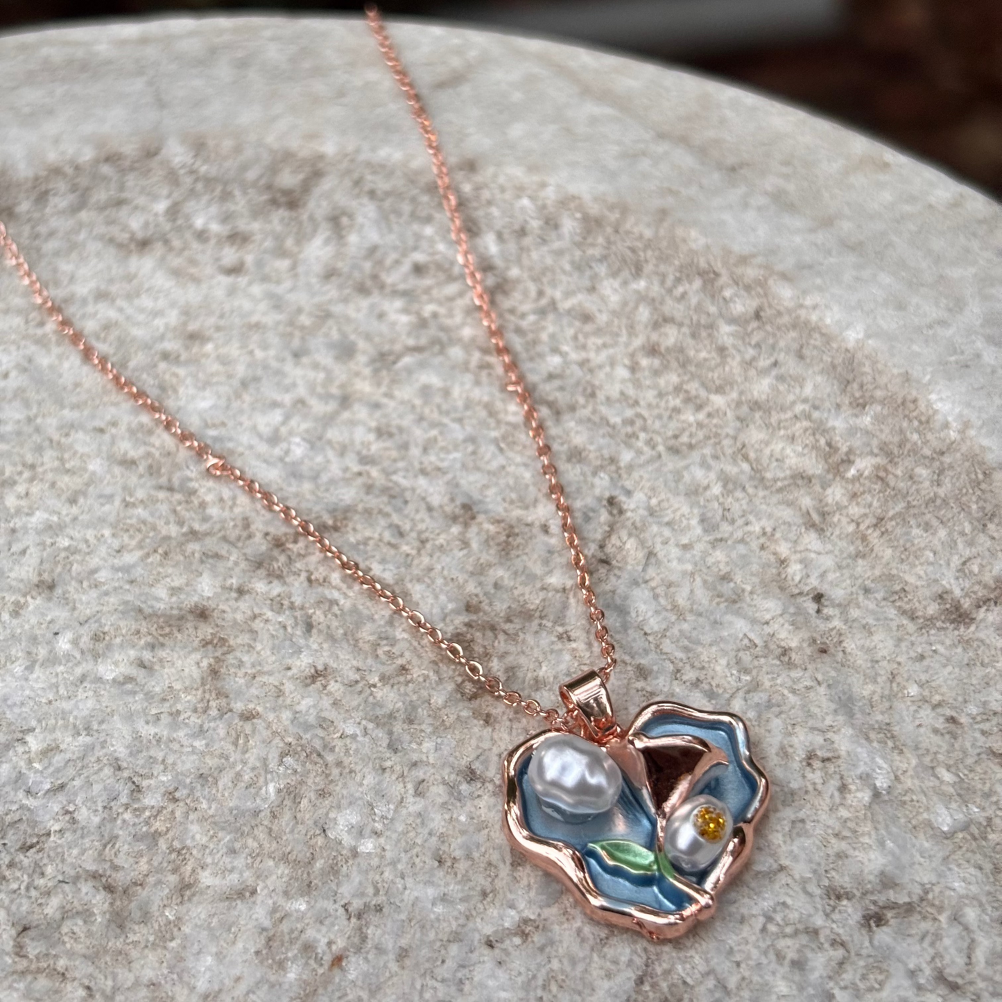 Rose Gold Ocean Bloom Pendant