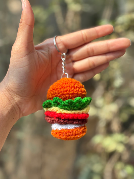 Crochet Keychain | Mini Burger