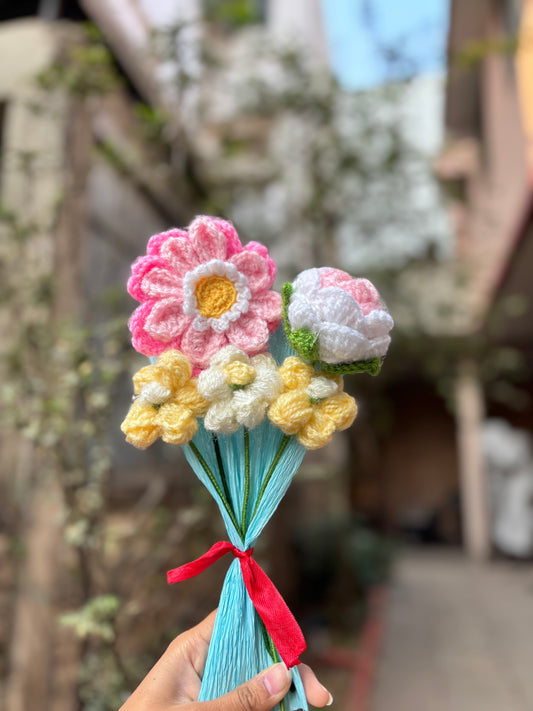 Crochet Bouquet | Zenia, Rose, Puff Flower