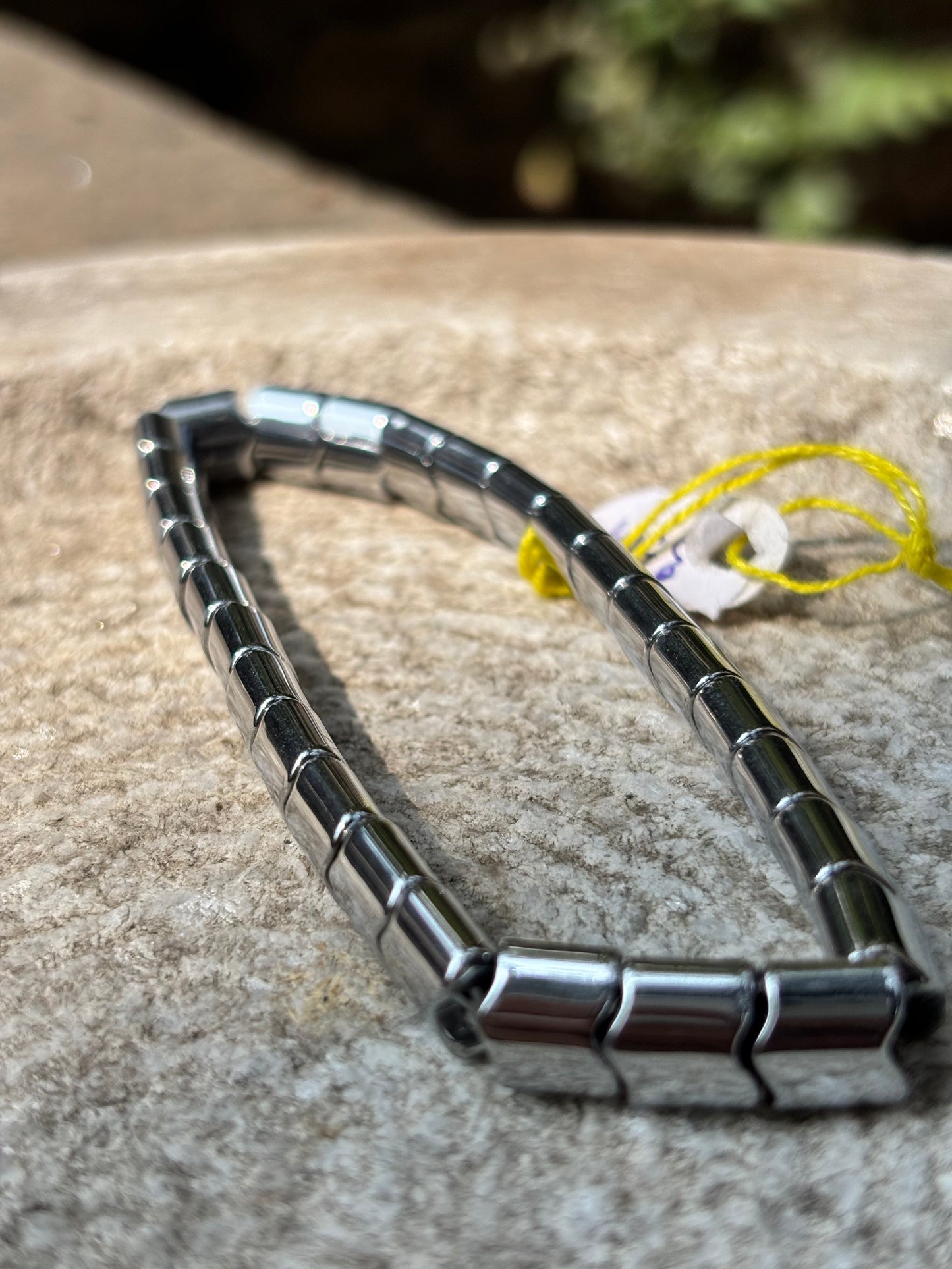 Mens Band Bracelet | Silver Interlocking Chain