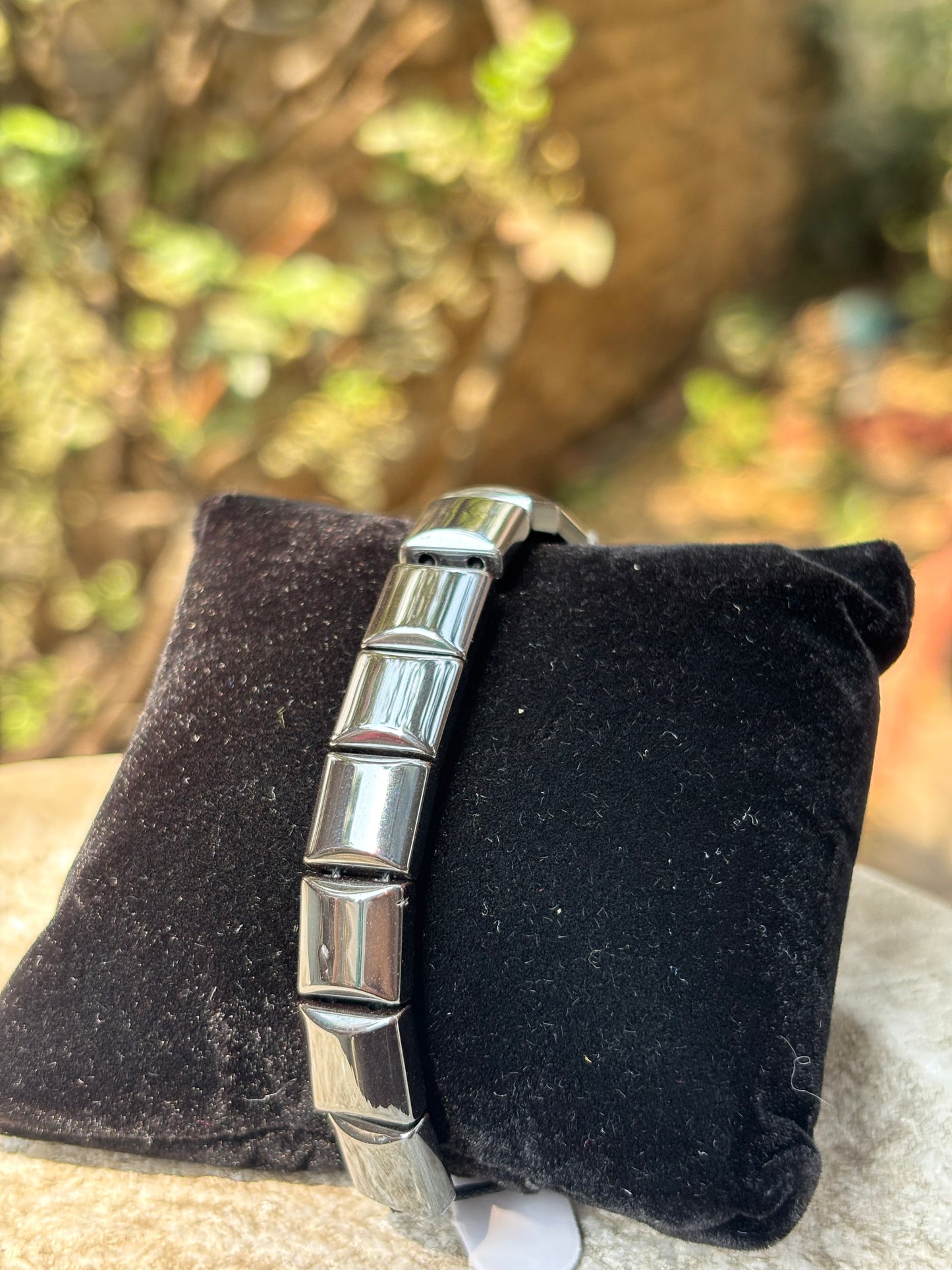 Mens Band Bracelet | Metallic Interlocking Chain