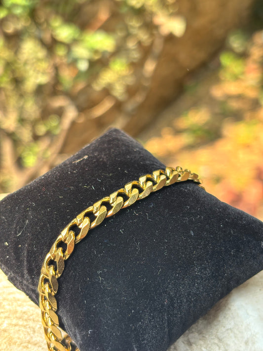 Mens Chain Bracelet | Gold Thick Interlocking Chain