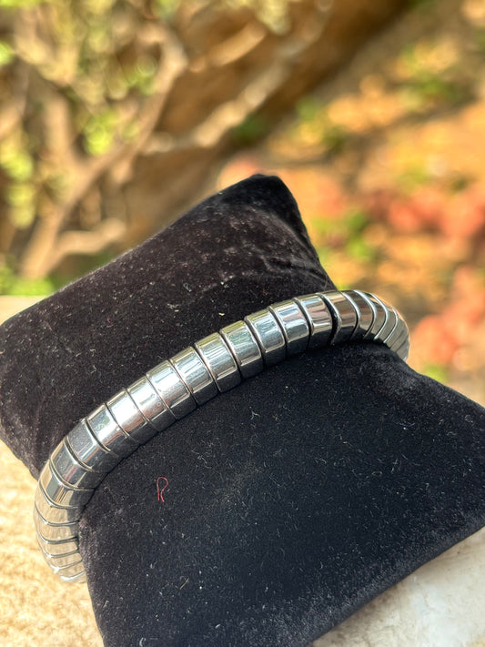 Mens Band Bracelet | Adjustable Metallic Interlocking Drum Chain