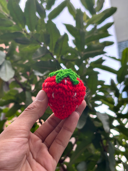 Crochet Keychain Strawberry