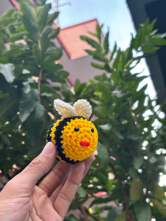 Handmade Honeybee Crochet Keychain