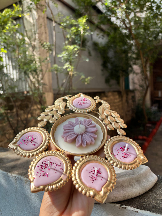 Lavendar Daisy Urli Set Scented Candle