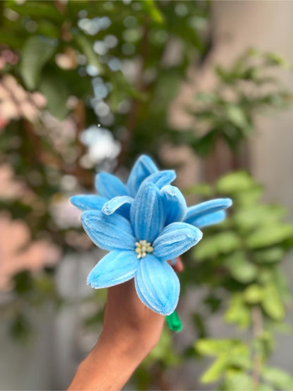 Lilly Fuzzy Flower | Blue