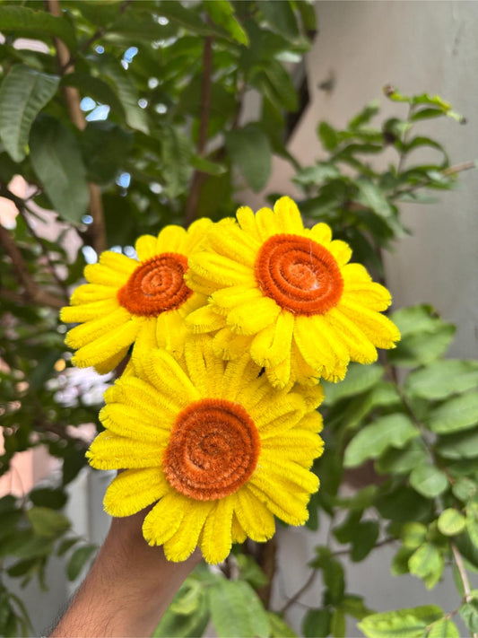 Sunflower Fuzzy Flower | Yellow