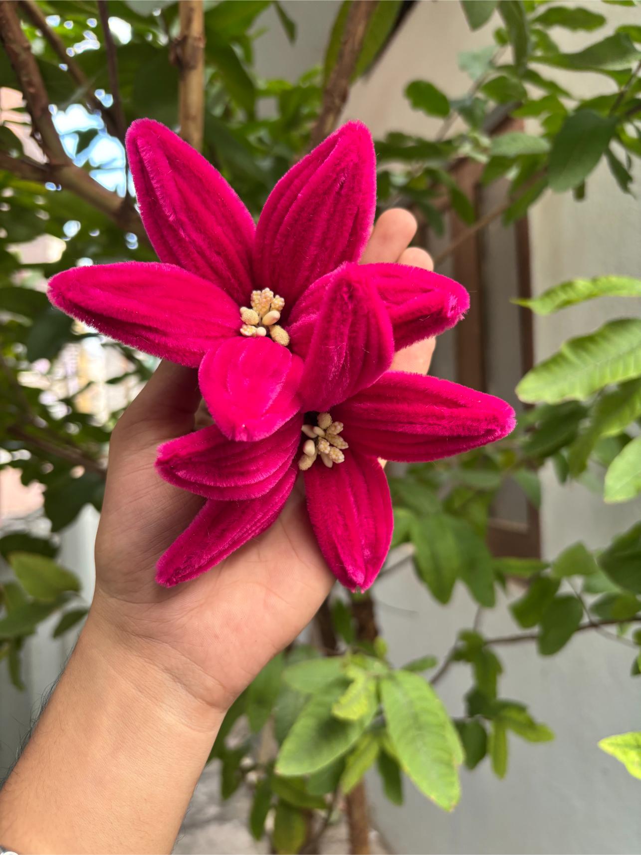 Lilly Fuzzy Flower | Pink