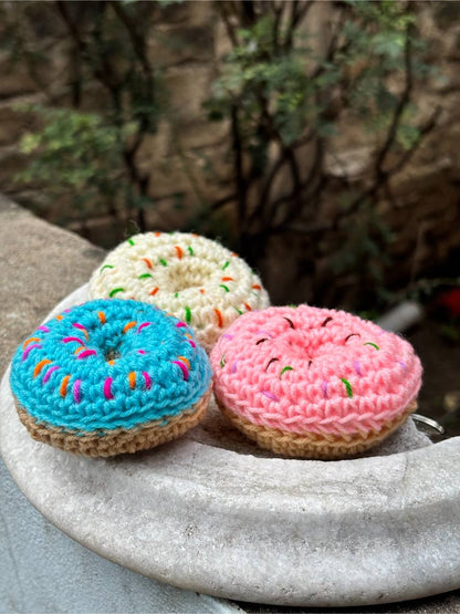 Crochet Donut Keychain | Chocolate Icing