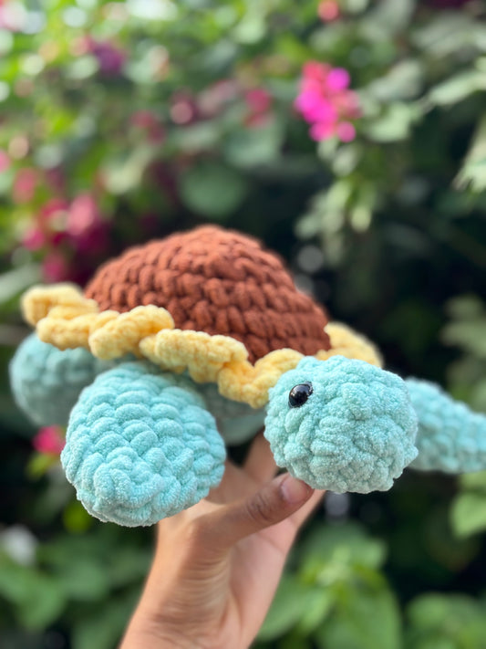 Crochet Plushie | Blue Yellow Turtle