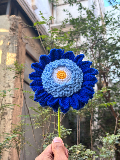 Crochet Sunflower Big | Blue Shade