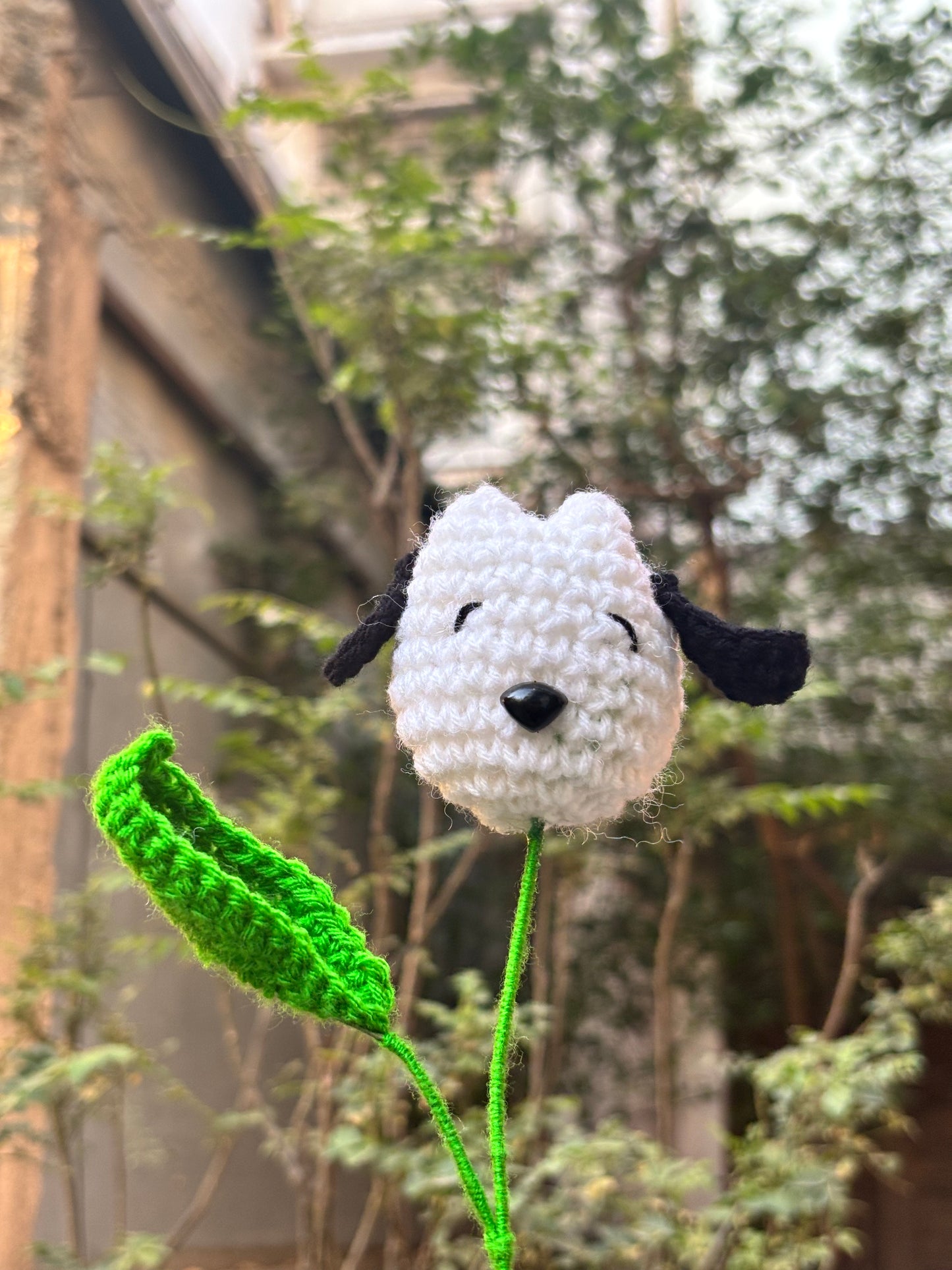Crochet Flower | Tulip | White Puppy