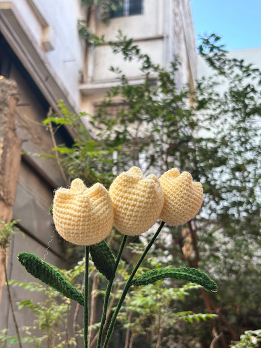 Tulip Crochet Flower | Butter Yellow