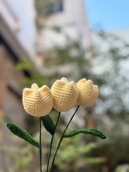 Crochet Flower | Tulip | Butter Yellow