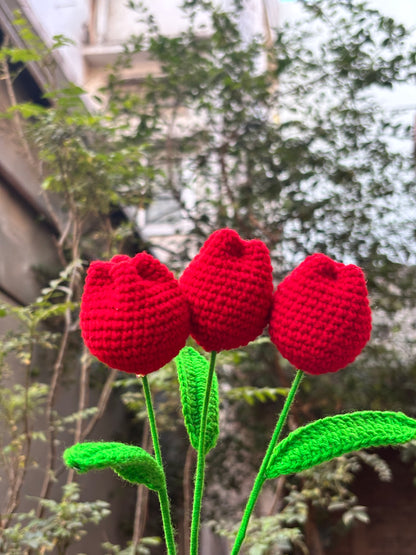 Tulip Crochet Flower | Red