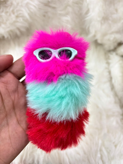 Tricolor Fur Keychain