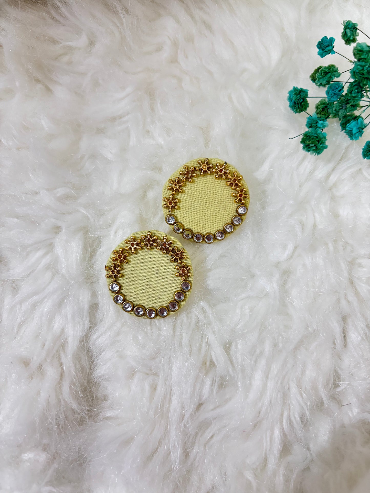 Unique Round Fabric Earrings