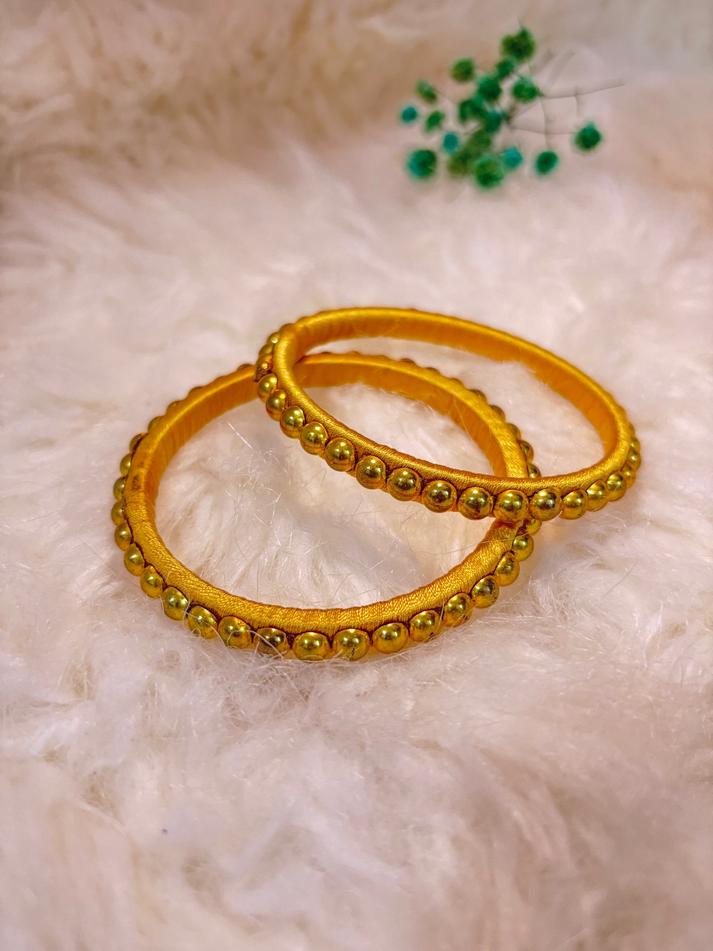 Golden Thread Work Fabric Bangles