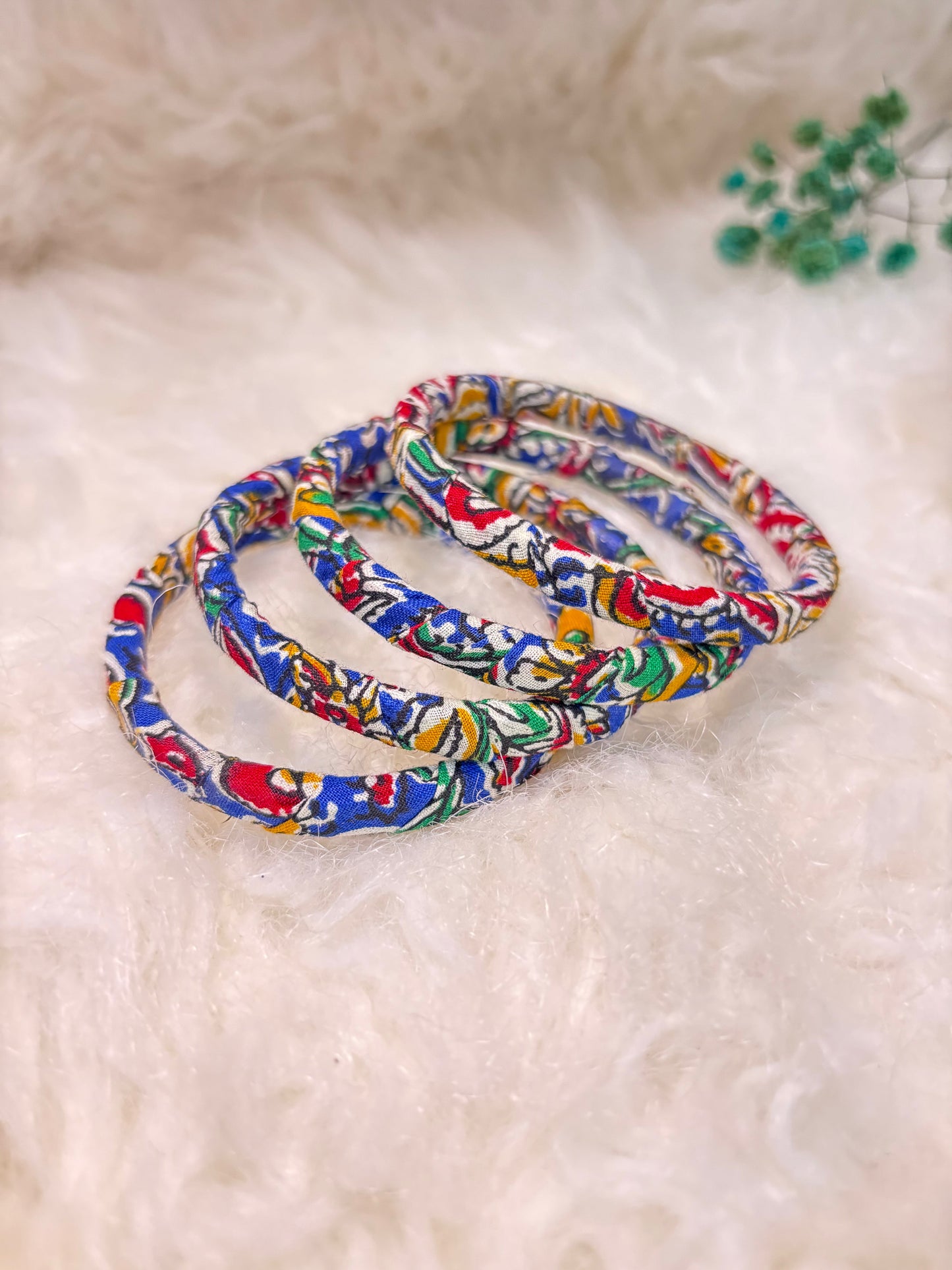 Ajrakh print fabric bangles