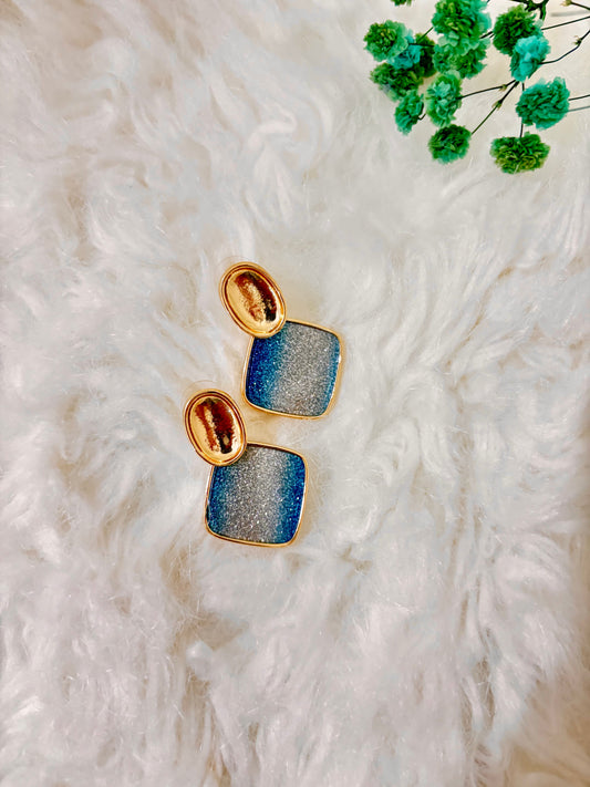 Golden Glimmer Studs | Blue