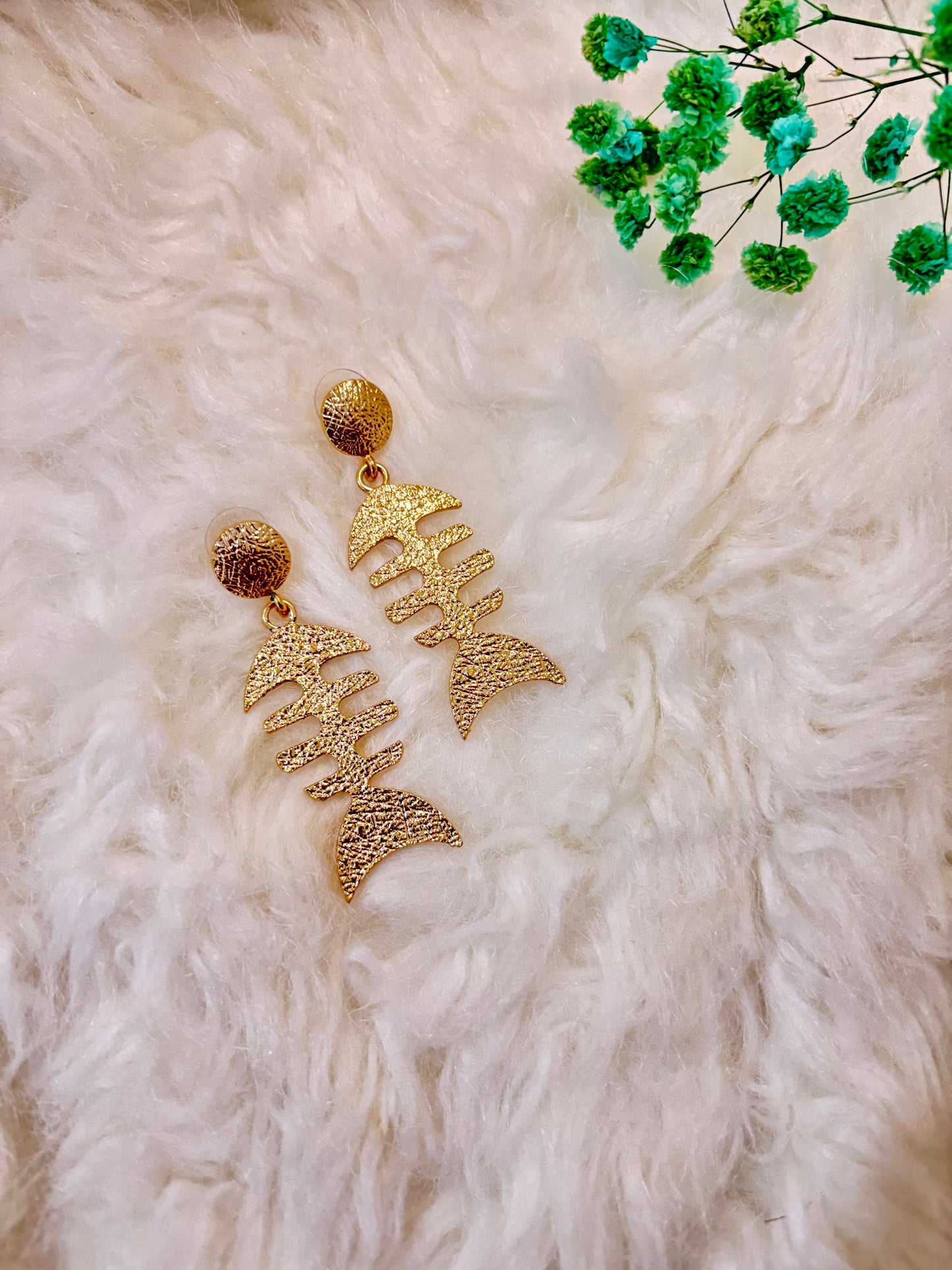 Fish bone dangle Earrings