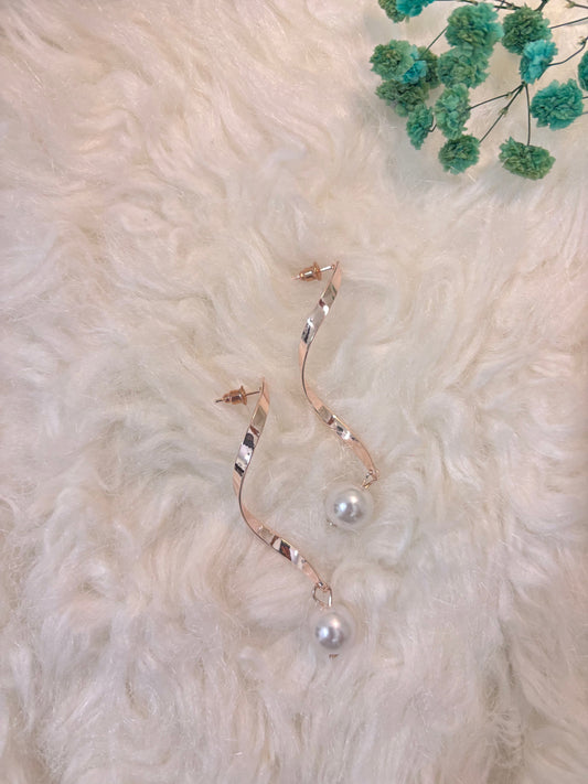 Rose Gold Mermaid Tail Earrings