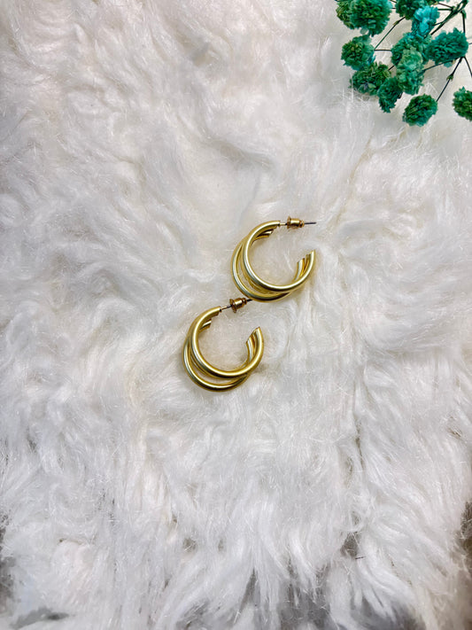 Classic Matte Golden Hoops | Earrings