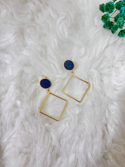 Contemporary Earrings With Gold Finish