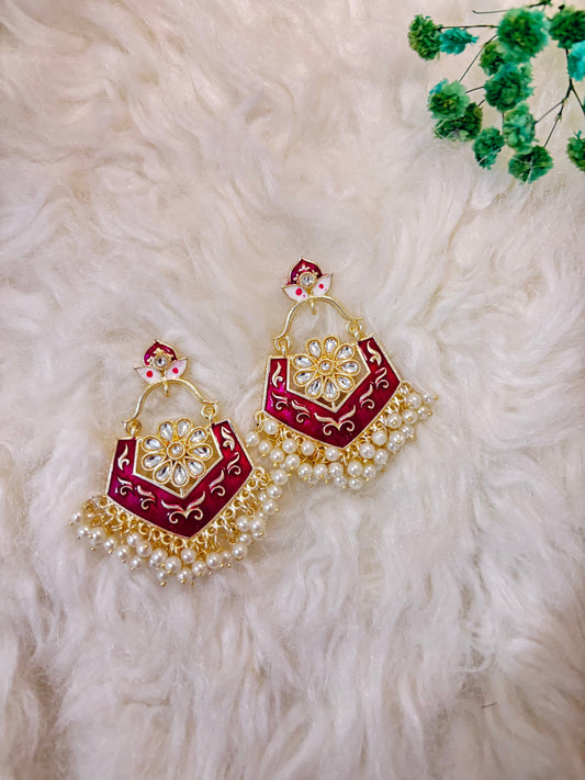 Cherry Blossom Kundan Drops