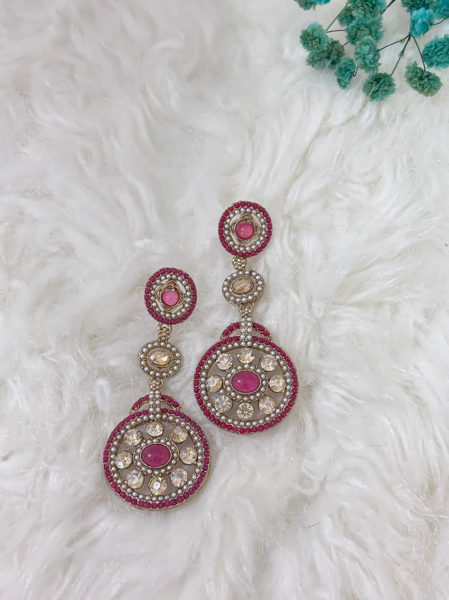 Magenta Dangler Earrings