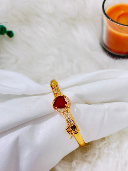 Ruby Glow Bracelet | Golden Crown Ring | Combo