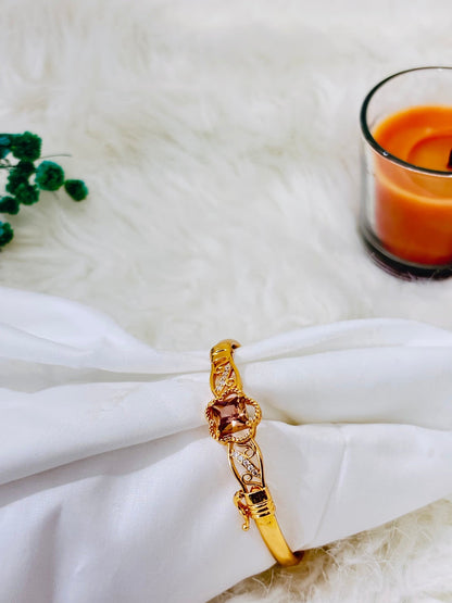 Caramel Glow Bracelet | Golden Zirconia Stone Ring | Combo