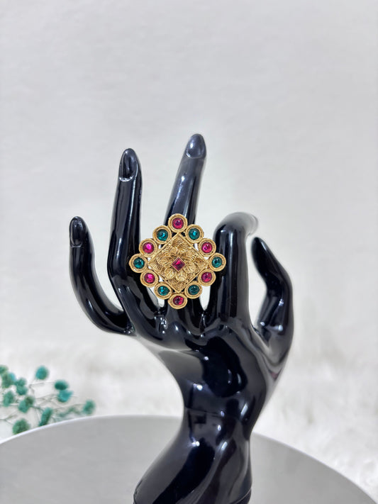 Gold Plated Dual Manak Work Ring