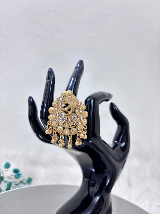 Gold Plated Elephant Ring