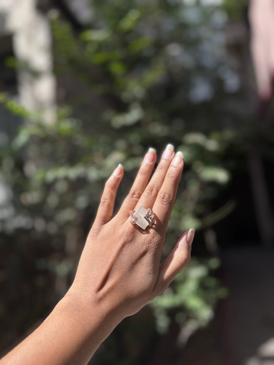 Moonlit Cube Grace Stone Ring