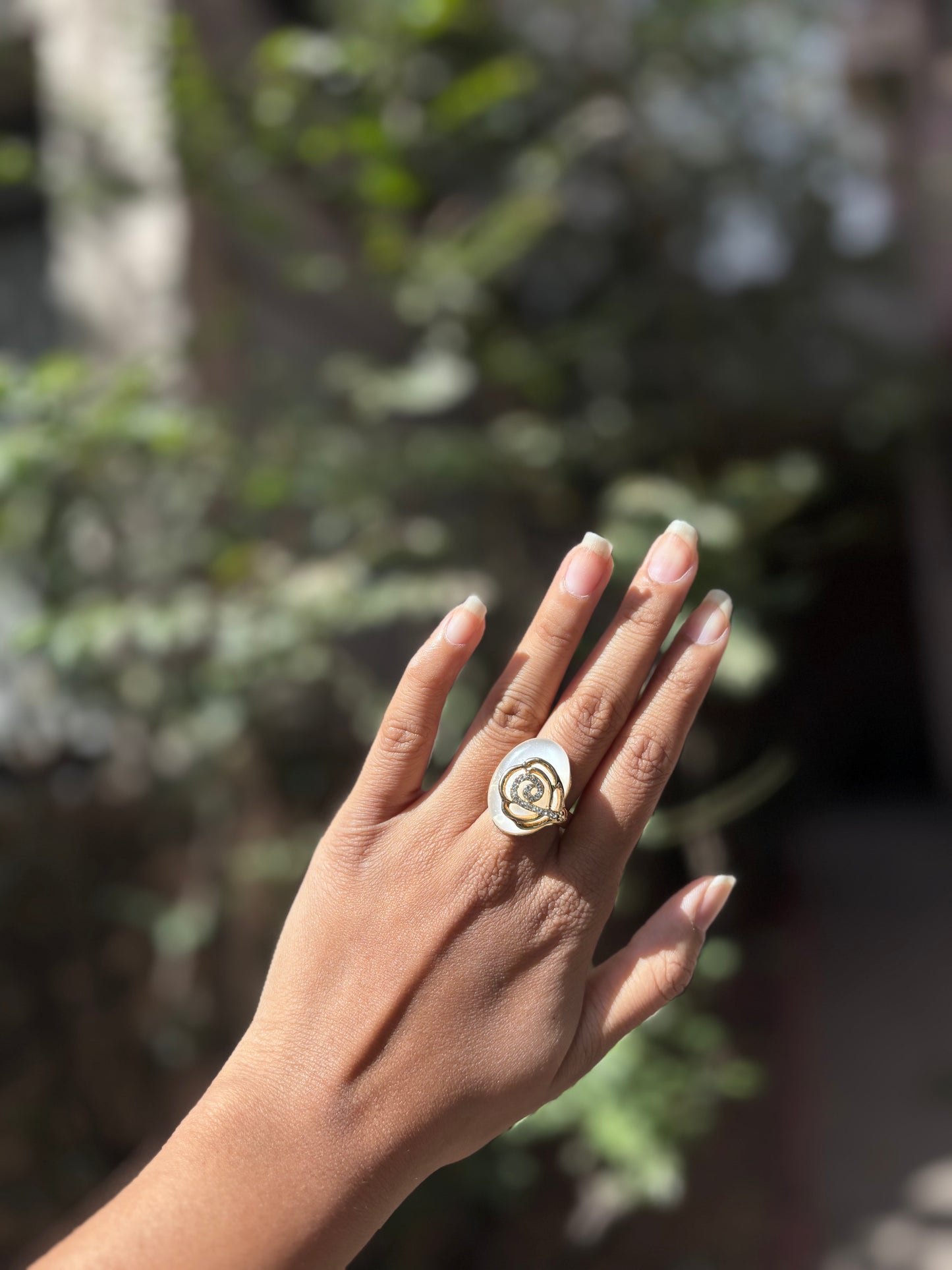 Oval Moonlit Grace Stone Ring