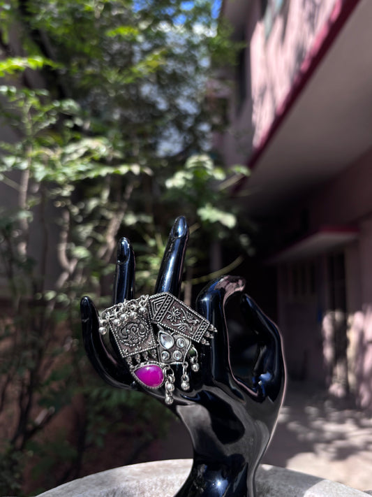 Oxidised Gulzar Boho Ring